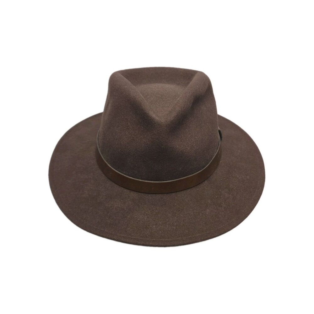 Pendelton Hat Fedora Brown 100% Virgin Wool Men Sz Medium Leather Band USA Made